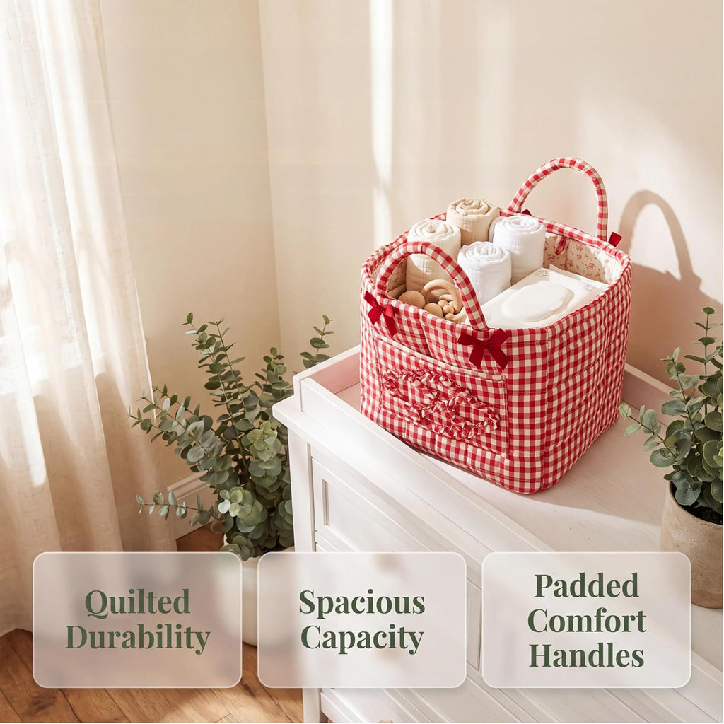 Quilted Laundry Basket with Handles—For Home, Picnics, and the Office