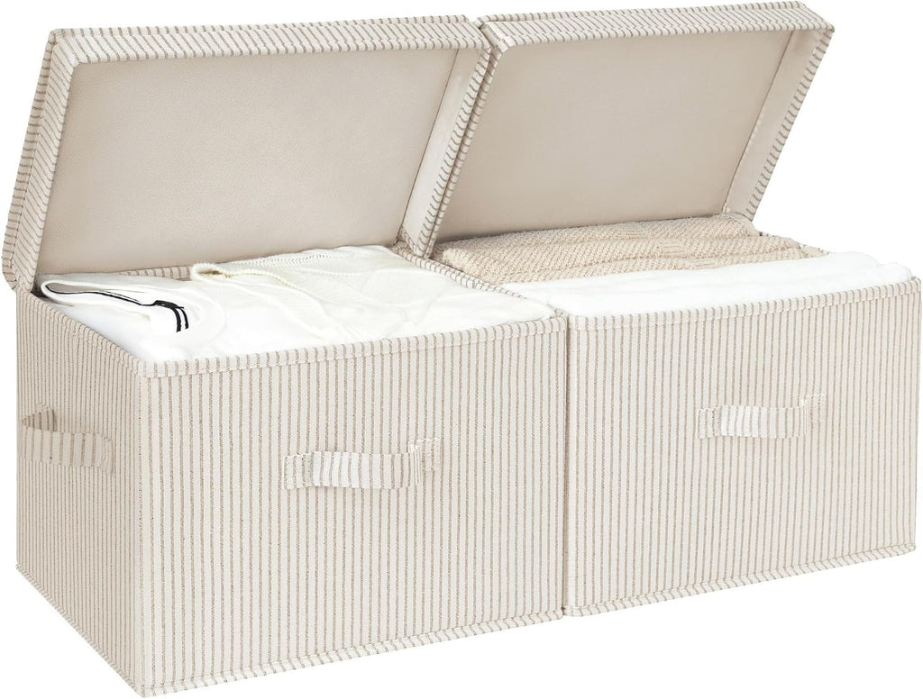 StorageWorks Fabric Storage Bins with Lids, Closet Storage Bins