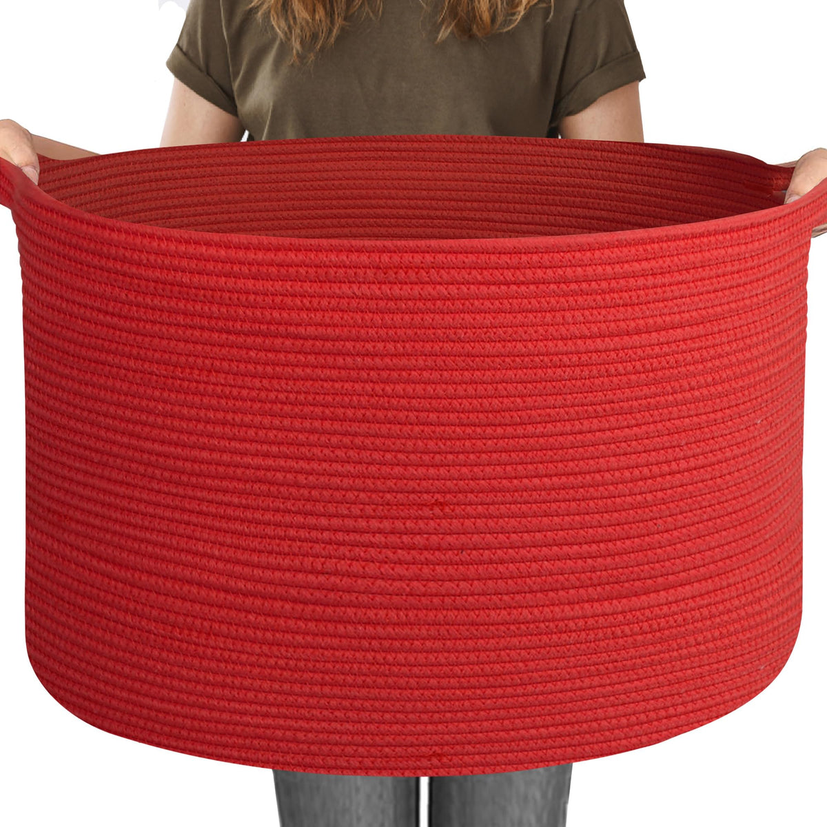 MEGASKET Large Black Blanket Basket, 22" X 22" X 14" Woven Rope Bin for Storage, Kids Dog Toy Storage Box Organizer Bins, Blanket Holder for Living Room, Decorative Wicker Basket for Organizing