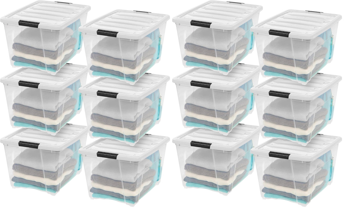 IRIS USA 6-Pack 72 Quart Storage Bins with Lids, Clear
