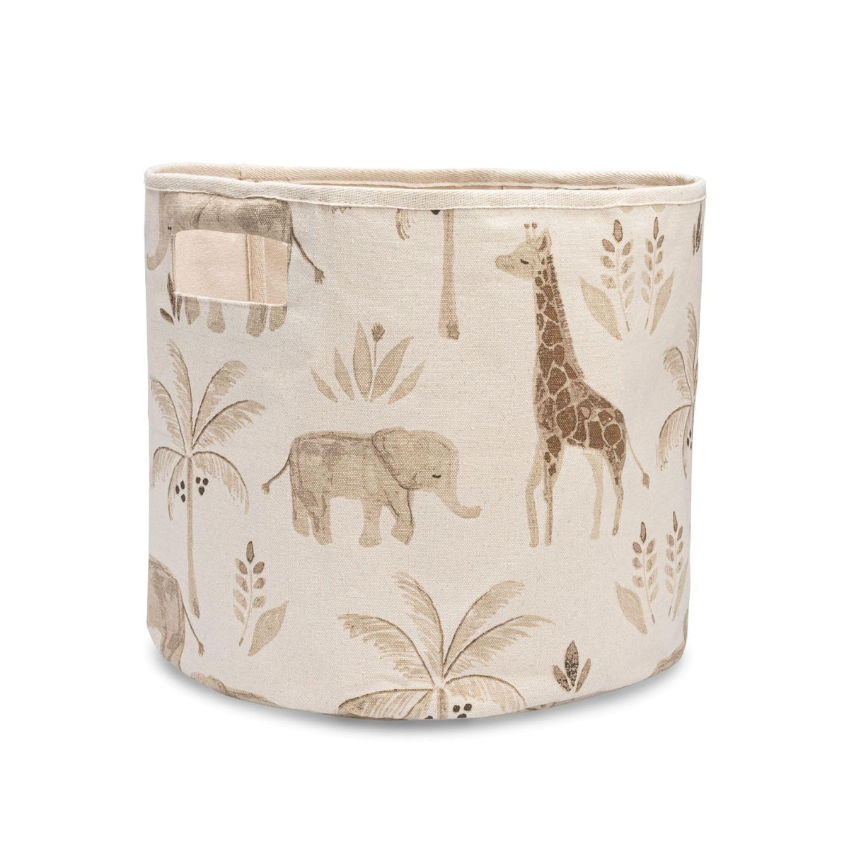 Crane Baby Fabric Round Nursery Storage Basket, Toy Storage, Woodland Nursery Decor, 13"x12", Toy Basket, Baby Storage Organizer, Toy Organizers and Storage Bins, Baby Organizers and Storage, Toy Bins