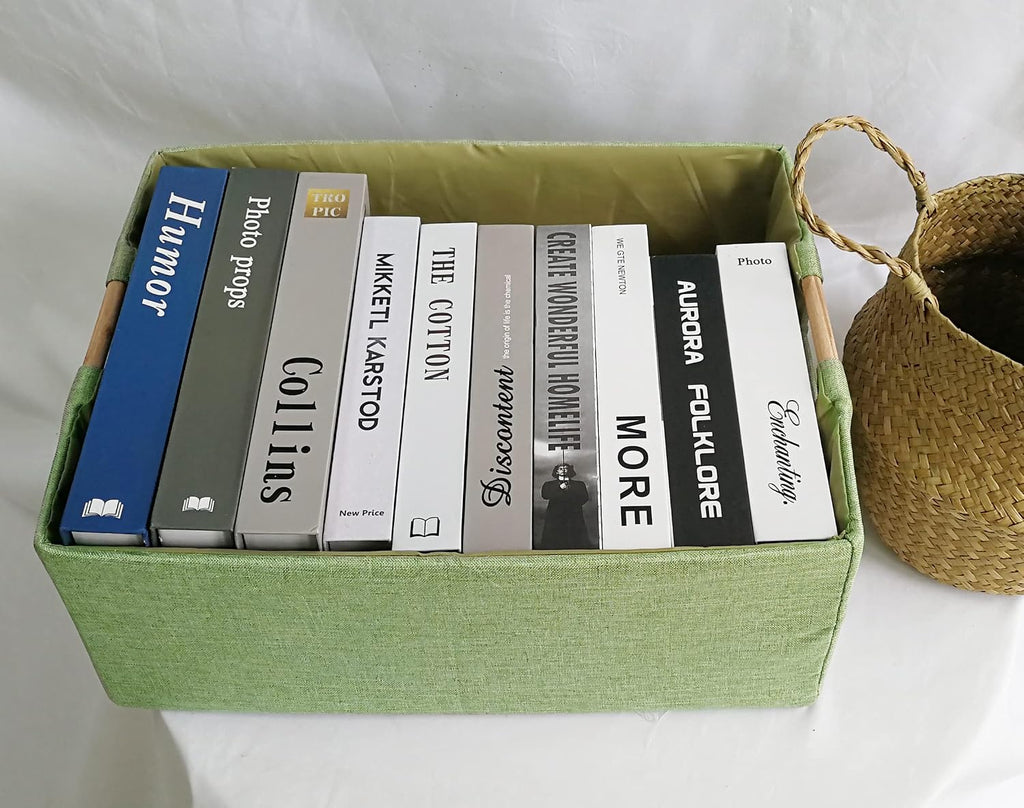 Storage Bin for Shelves Rectangle Closet Baskets Foldable Box with Handles, Gray Storage Bins, Storage Boxes for Home Office Car Dormroom