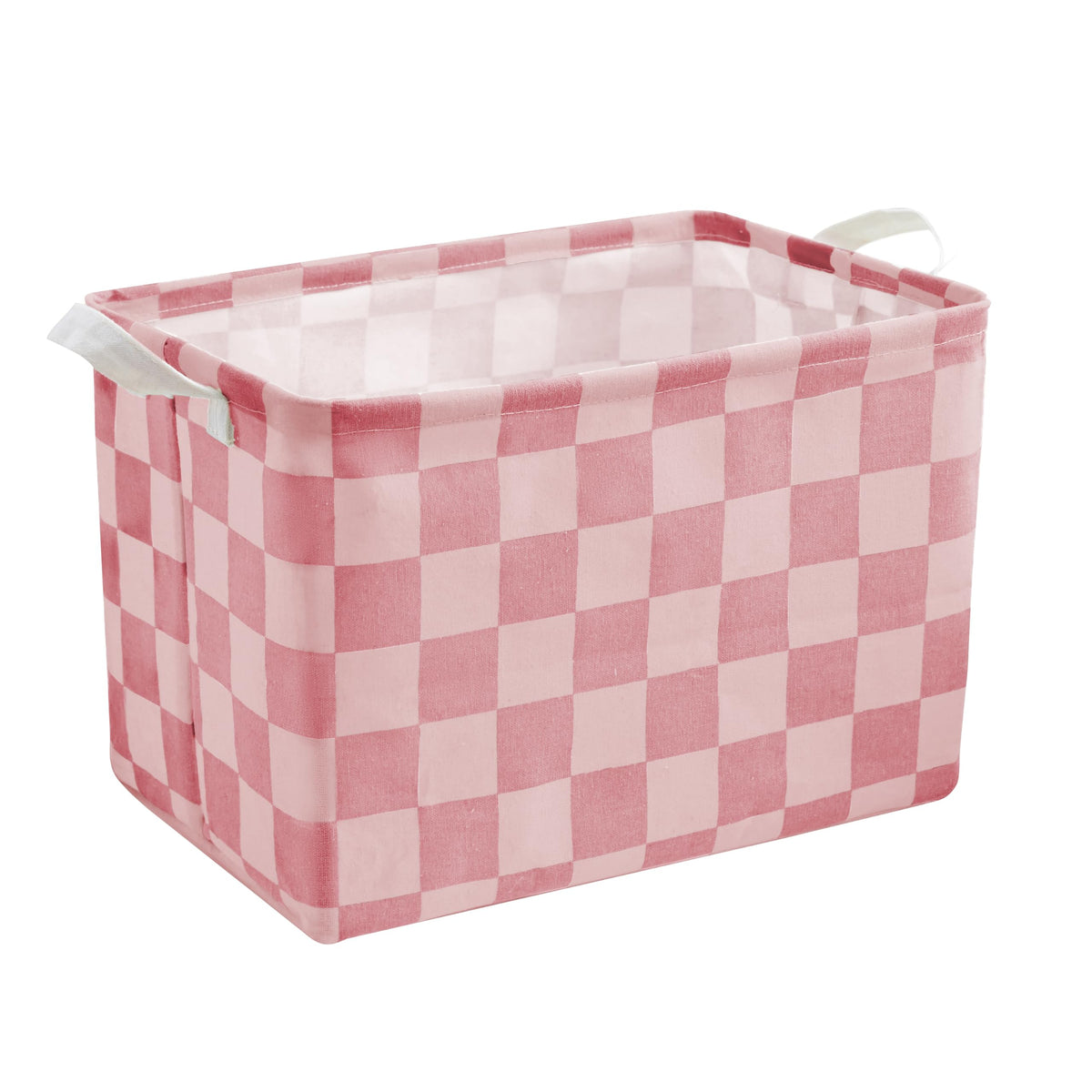Ohocut Sage Green Checkered Canvas Basket, Rectangular Organizing Decorative Storage Basket for Kids, Dog Toy, Cute Aesthetic Checkered Room Decor for Home, Kitchen, Bedroom, Classroom, Shelves