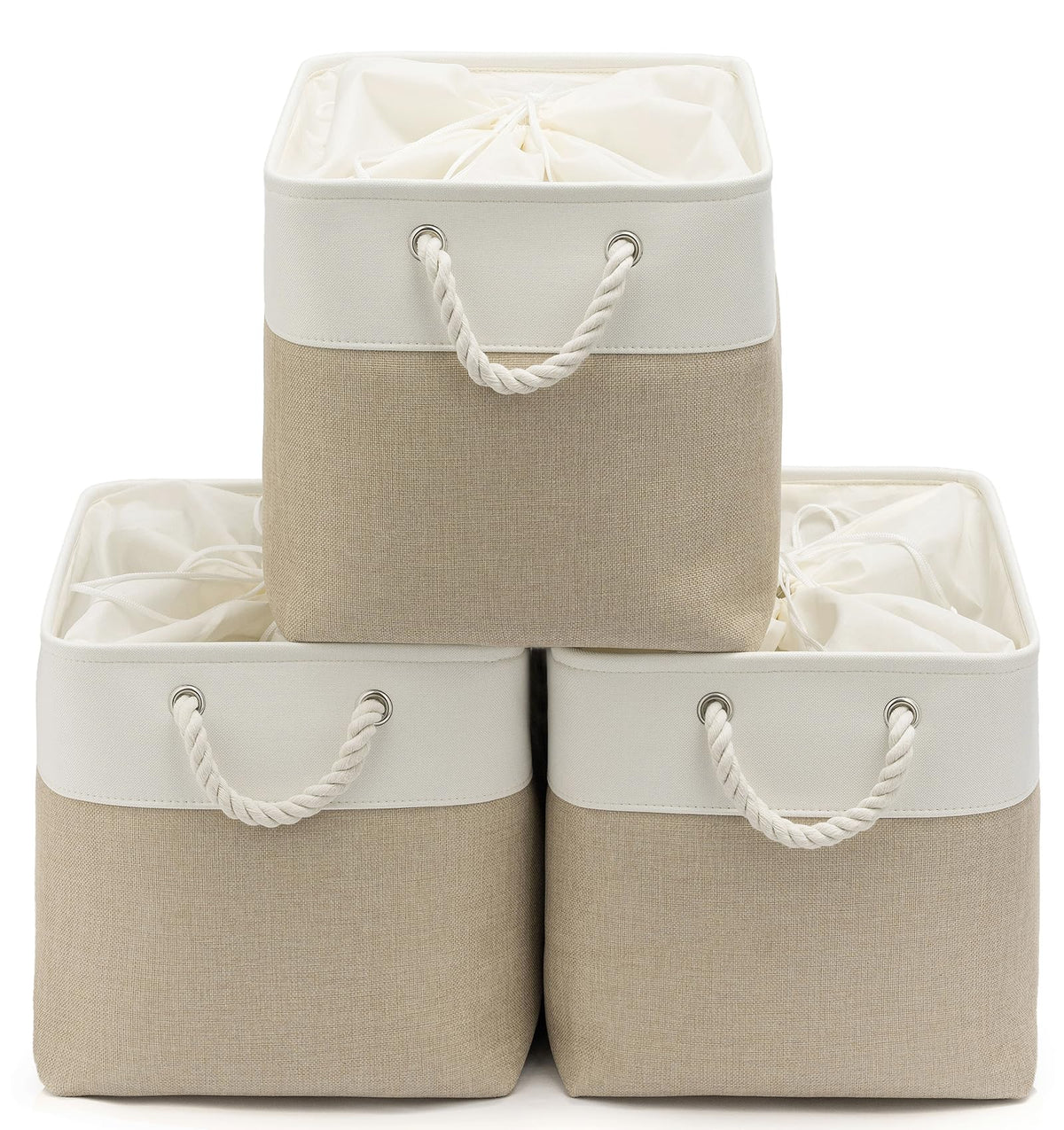 15.7x11.8x8.26 Inch Fabric Large Storage Bins with Handles 3 Pack