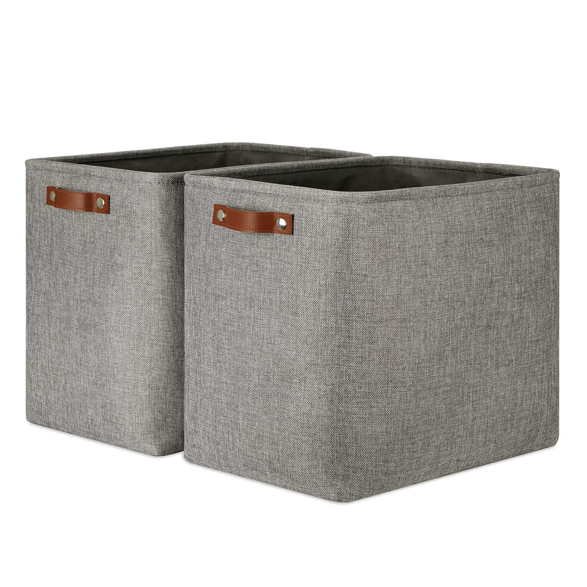 DULLEMELO Extra Large Storage Baskets, Fabric Storage Bins for Organizing Shelves Nursery Toys Books, Closet Baskets and Bins with Handles, Black&Grey, 2-Pack