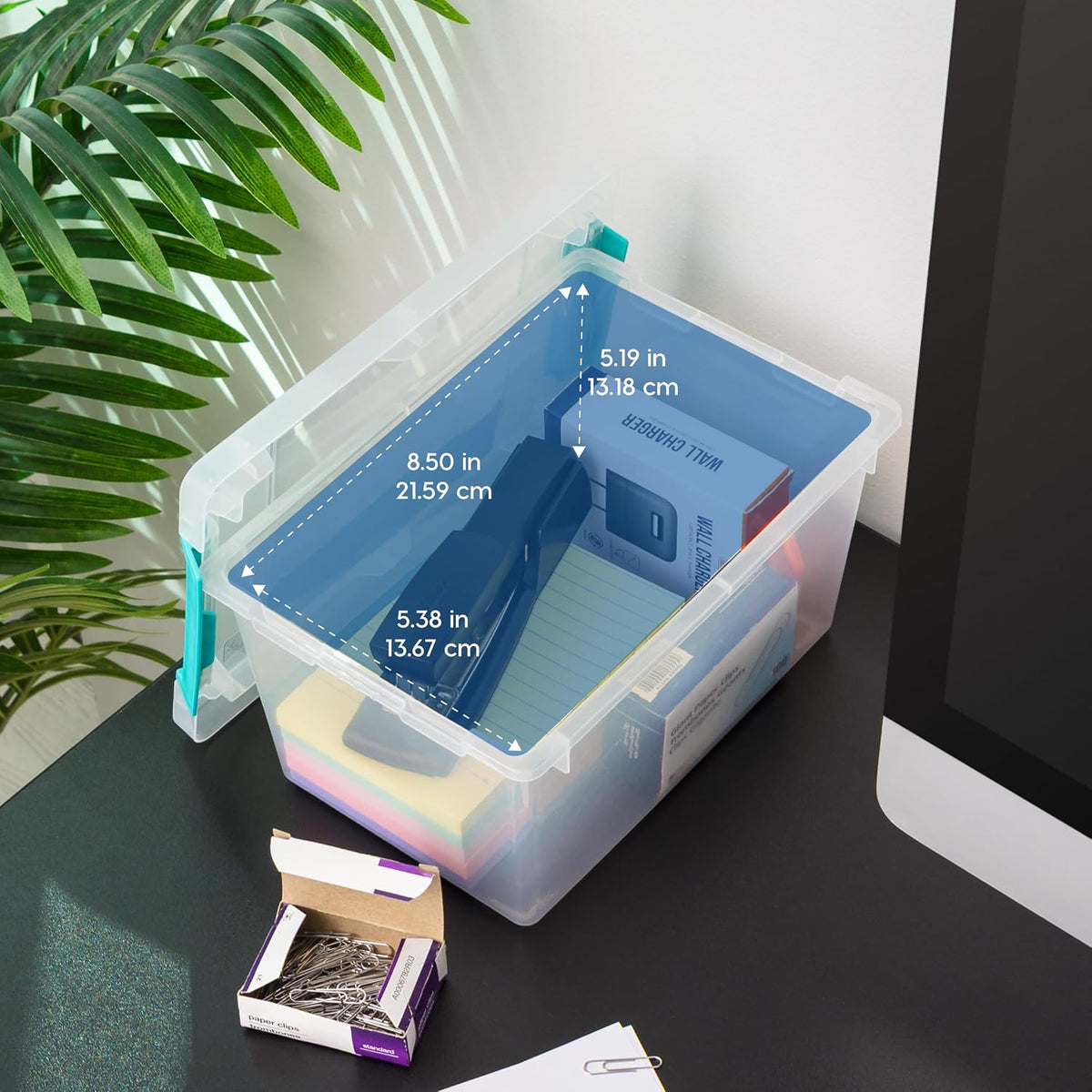 IRIS USA Storage Bins with Lids |Made in USA| 4 Qt - (6-Pack) - Clear