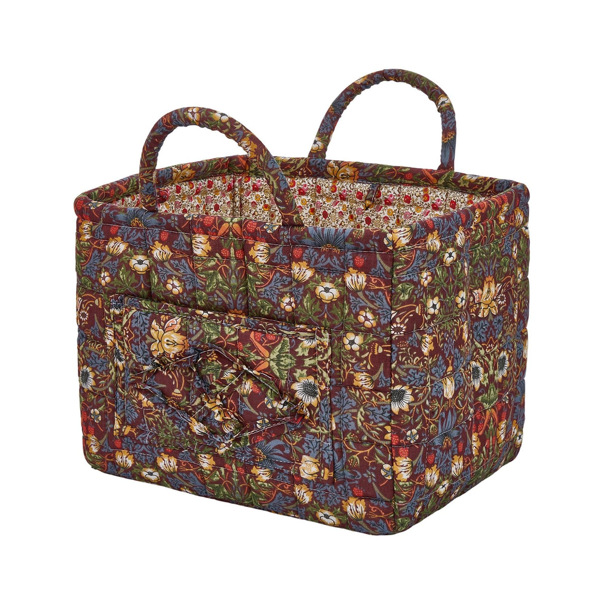Boho Fabric Storage Basket, Large Capacity Laundry Basket, 12.2'' x 10.23'' x 10.23'' Collapsible Laundry Hamper with Easy Carry Handles (B Multi-Color 1, L)