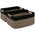 2 Pack Large Storage Basket for Organizing, 17.5"x13"x7" Woven Basket for Shelves, Closet Cube Storage Bins with Wrapped Handle, Cotton Rope Baskets for Kitchen, Clothes, Toys (Natural)
