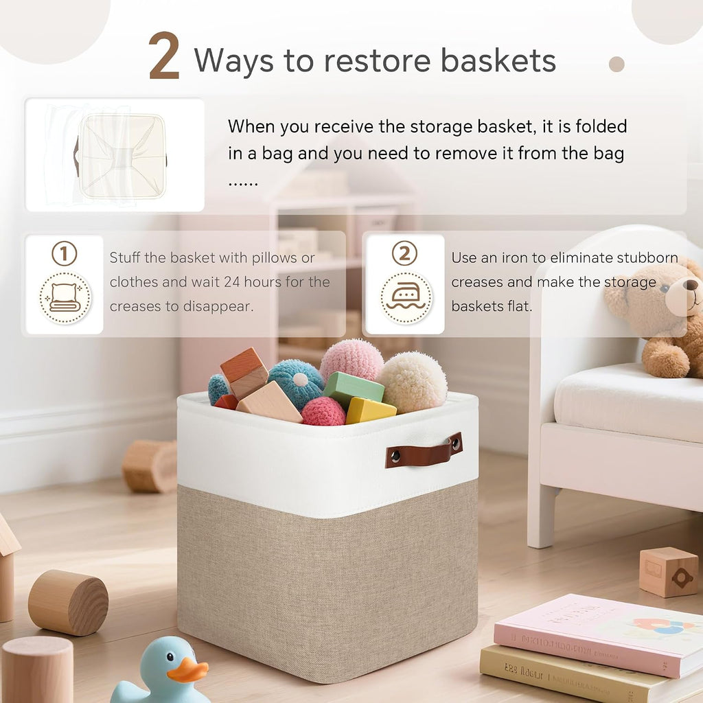 FinishingBo 11 inch Cube Storage Bin 6 Pack, Cube Organizer Bins