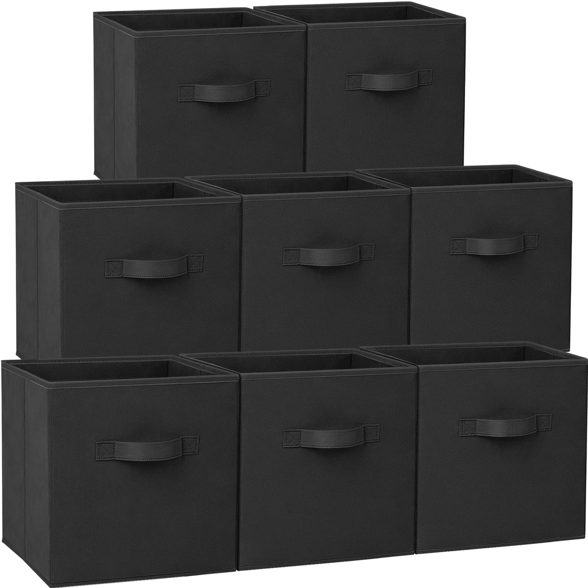 Criusia Storage Cubes - 11 Inch Heavy Duty Fabric Closet Bins for Shelves, Cube Organizer - 8 Pack Collapsible Decorative Storage Bins Baskets for Organizing Clothes Blankets Toys (Grey)