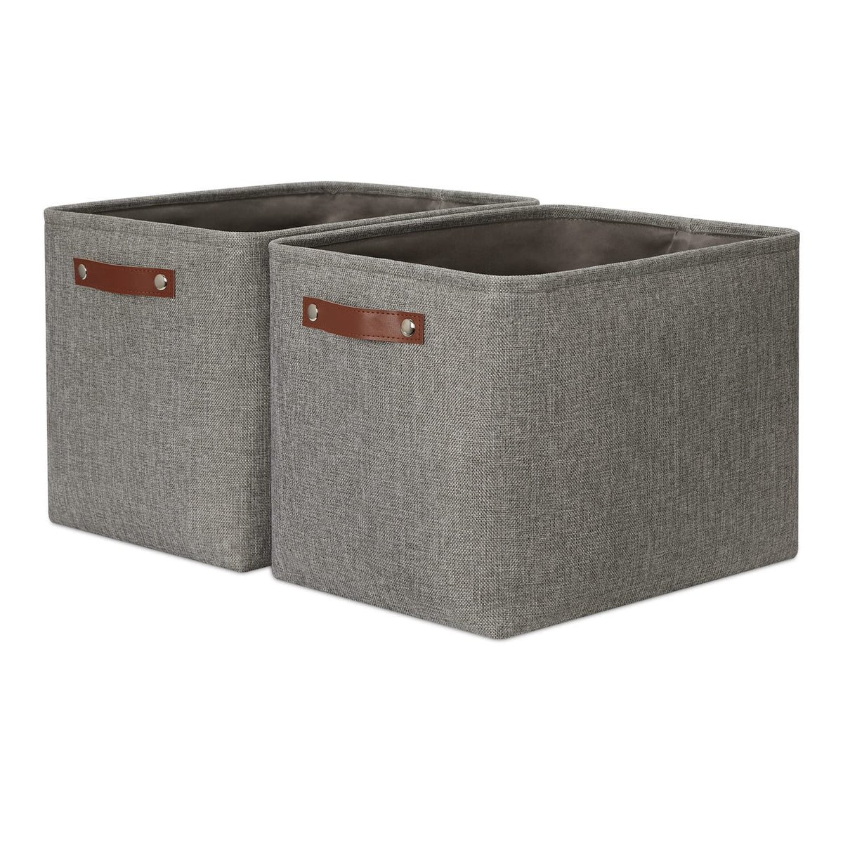 DULLEMELO Extra Large Storage Baskets, Fabric Storage Bins for Organizing Shelves Nursery Toys Books, Closet Baskets and Bins with Handles, Black&Grey, 2-Pack