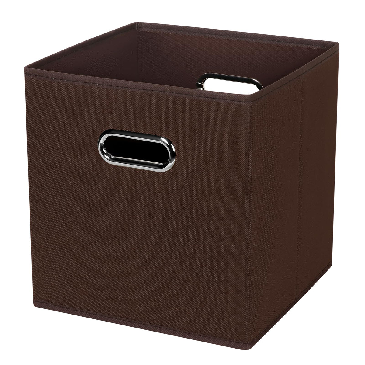 Black Foldable Storage Cubes Bins , Fabric Storage Box Cubes Organizer Baskets with Dual Handles for Home Organizer (Black)