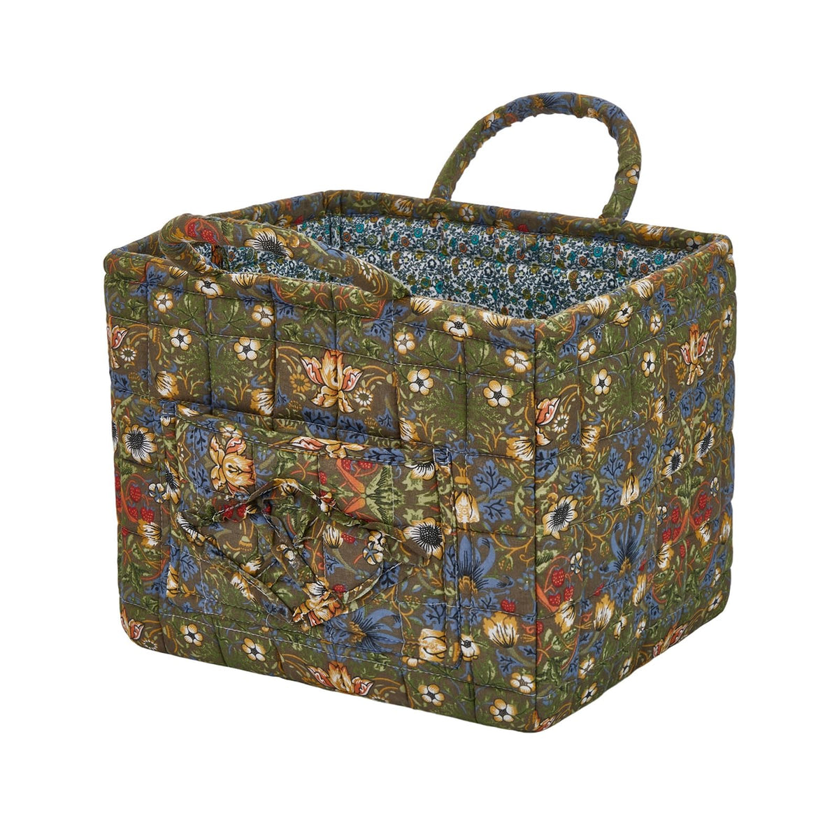 Boho Fabric Storage Basket, Large Capacity Laundry Basket, 12.2'' x 10.23'' x 10.23'' Collapsible Laundry Hamper with Easy Carry Handles (B Multi-Color 1, L)