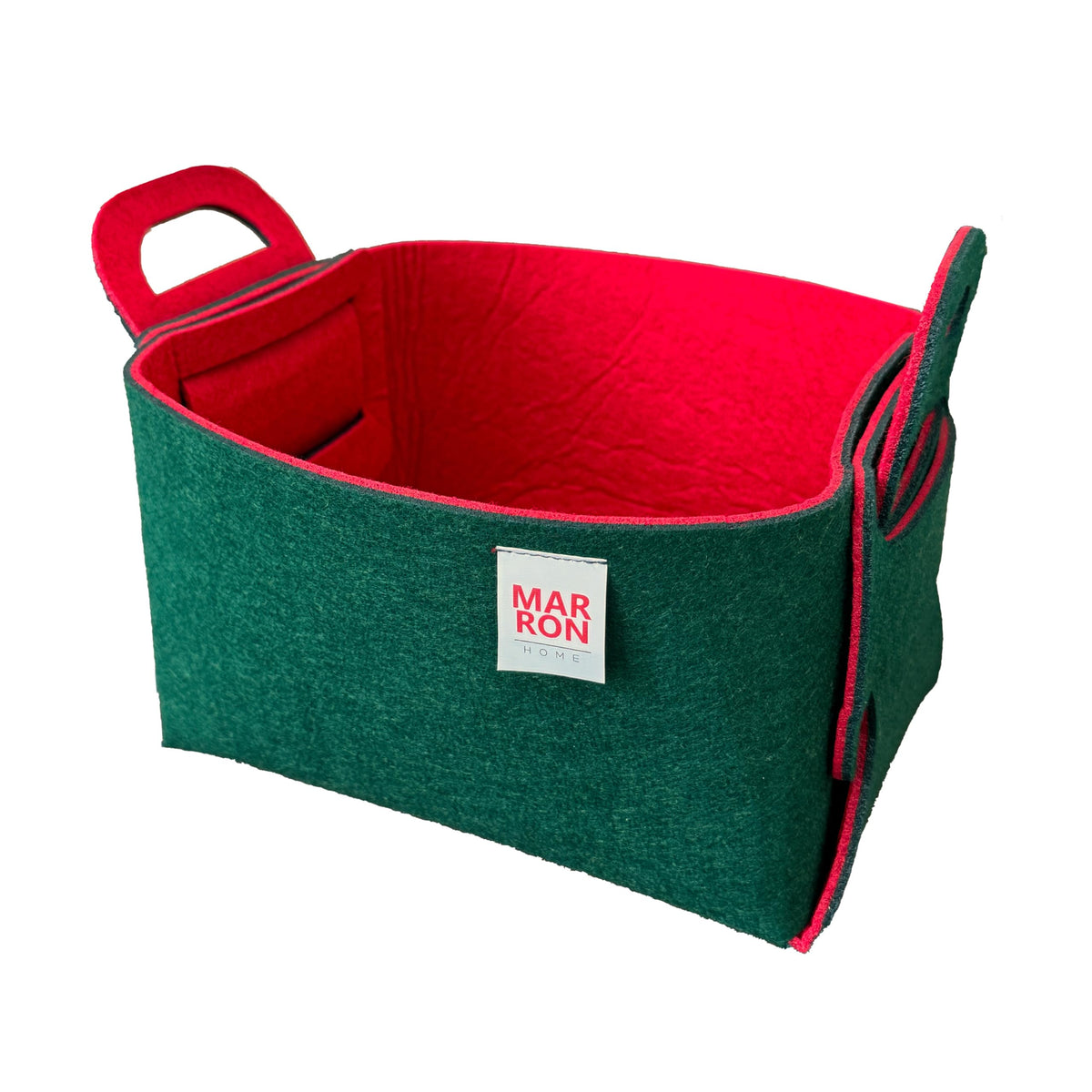 Collapsible Felt Olive Storage Bin Small 7.1"x5.1"x5.1" – Foldable Basket with Handles for Closet, Storage, Laundry Room Organization, Decorative Storage Baskets for Shelves, Nursery