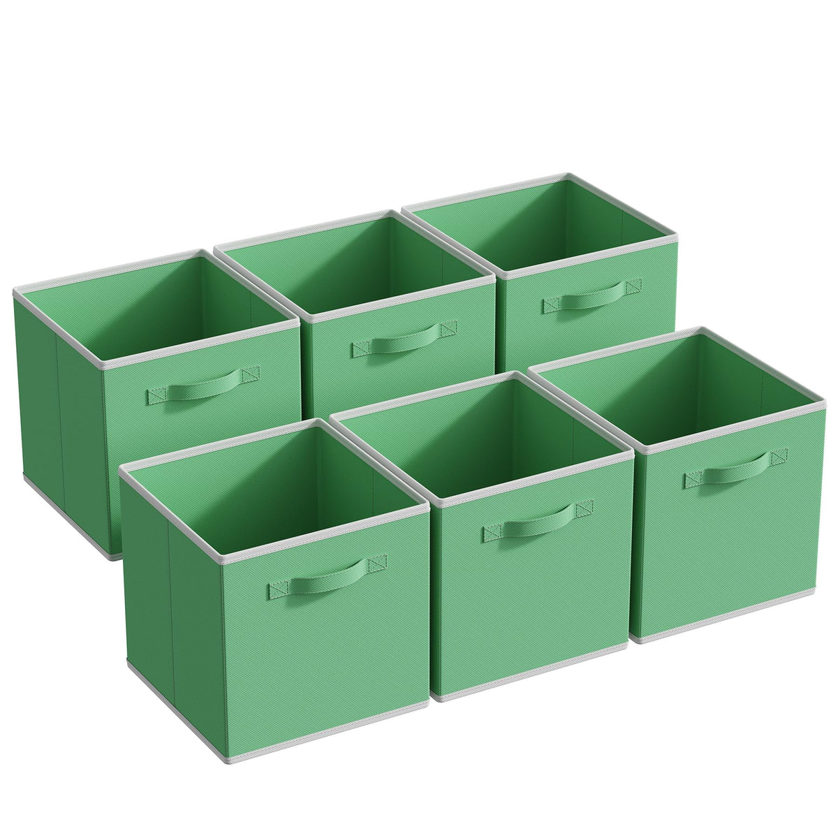MAX Houser Foldable Fabric Storage Bins with Dual Plastic Handles, Grey