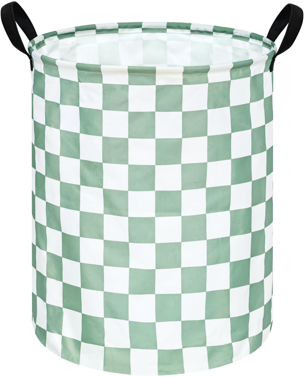 MAIZMZ Sage Checkered Storage Basket Extra Large 80L Kids Hamper Baby Laundry Basket Waterproof Toys Car Organizer Collapsible Canvas for Home/Dorm/Pet/Office/Closet/Shelf/Gift Baskets