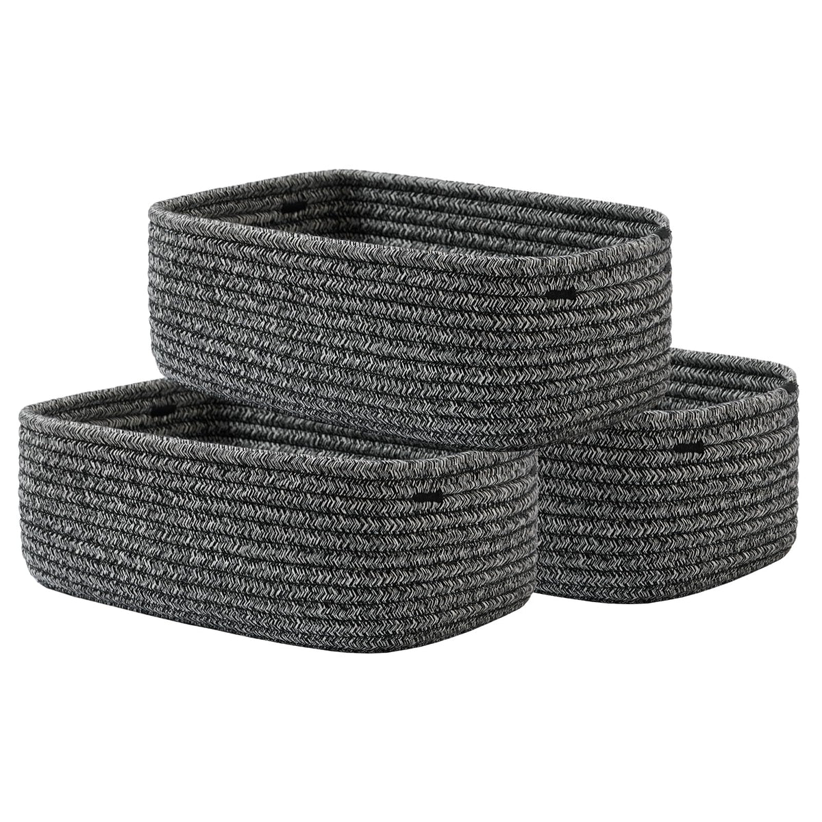 KALLAX Small Woven Storage Basket for Organizing, 12 x 8 x 4.5 inch, 3 Pack