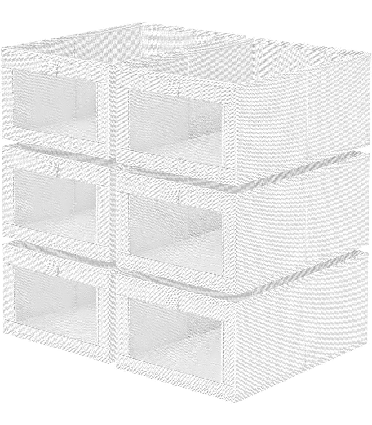 Criusia 6 Pack Linen Closet Organizers and Storage, Large Linen Closet Baskets for Organization, Foldable Storage Containers for Clothing, Towels, Toys, Jeans, Books, Shelves, Beige
