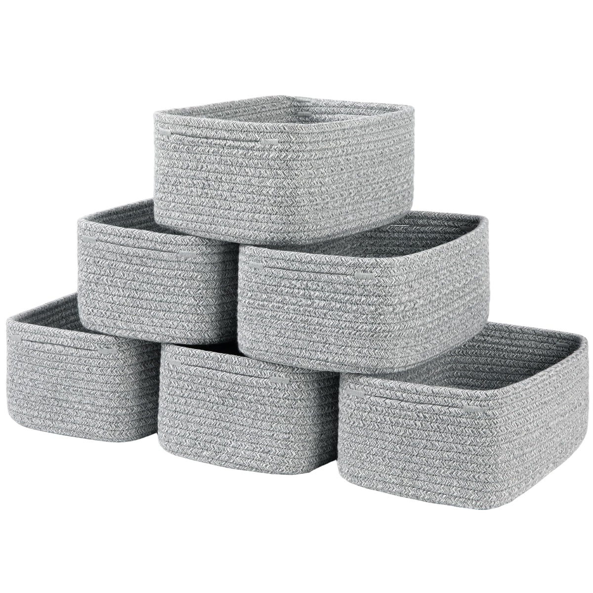 OIASKET 6 Pack Small Storage Baskets for Shelves, Basket for Organizing