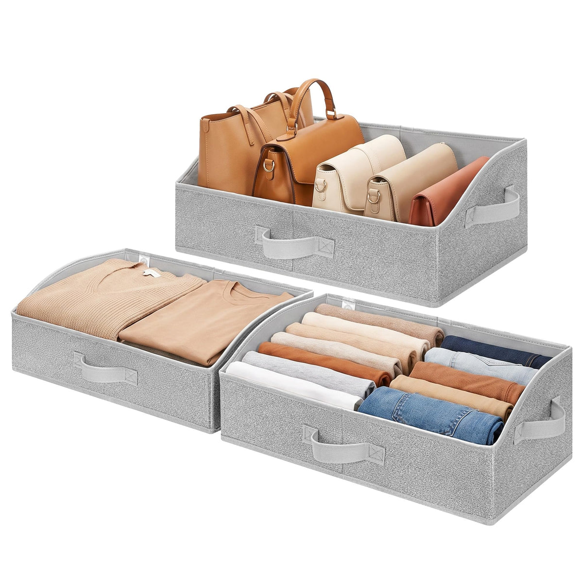 GRANNY SAYS Purse Organizer for Closet, Large, Gray, 3-Pack