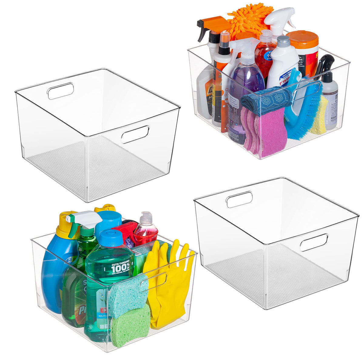 ClearSpace Clear Plastic Storage Bins for Kitchen, Fridge, Pantry, 4 Pack