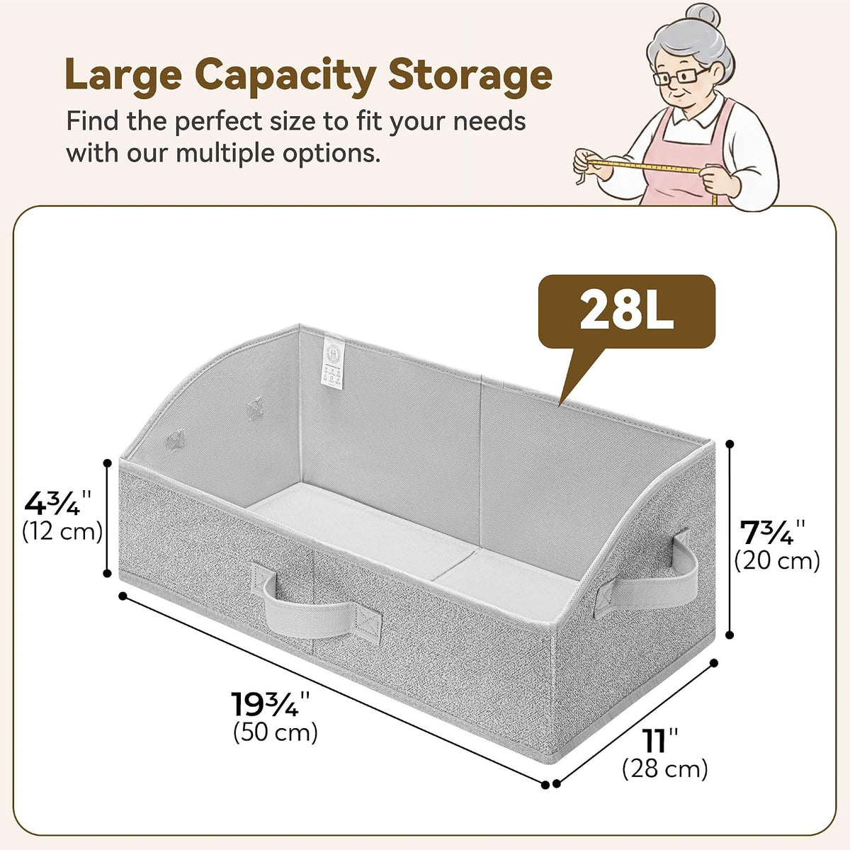 GRANNY SAYS Purse Organizer for Closet, Large, Gray, 3-Pack