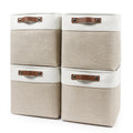 Bagnizer Storage Bins Large Fabric Storage Baskets for Shelves 3 Pack, Decorative Linen Closet Baskets with Handles for Organizing, Shelf, Clothes, Home, Office, 15x11x9.5Inches (Grey&White)