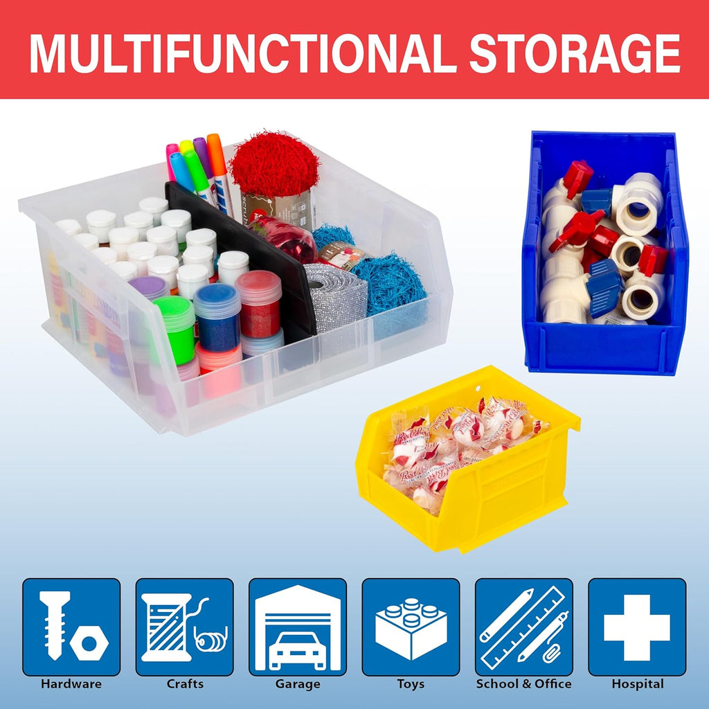 Akro-Mils 30235 AkroBins Plastic Storage Bins, 11"x11"x5", Red, 6-Pack