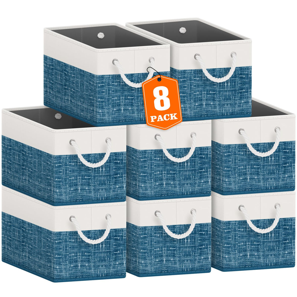 Fab totes Storage Bins Foldable Storage Baskets with Rope Handles