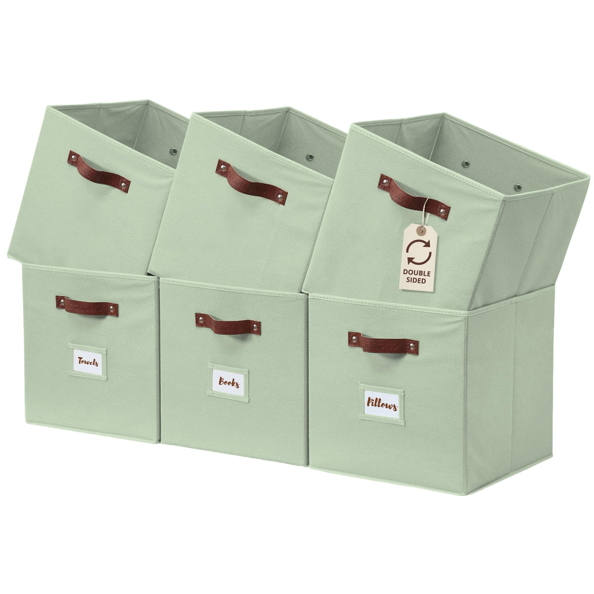 DECOMOMO Storage Bins, Cube Storage Bin with Labels