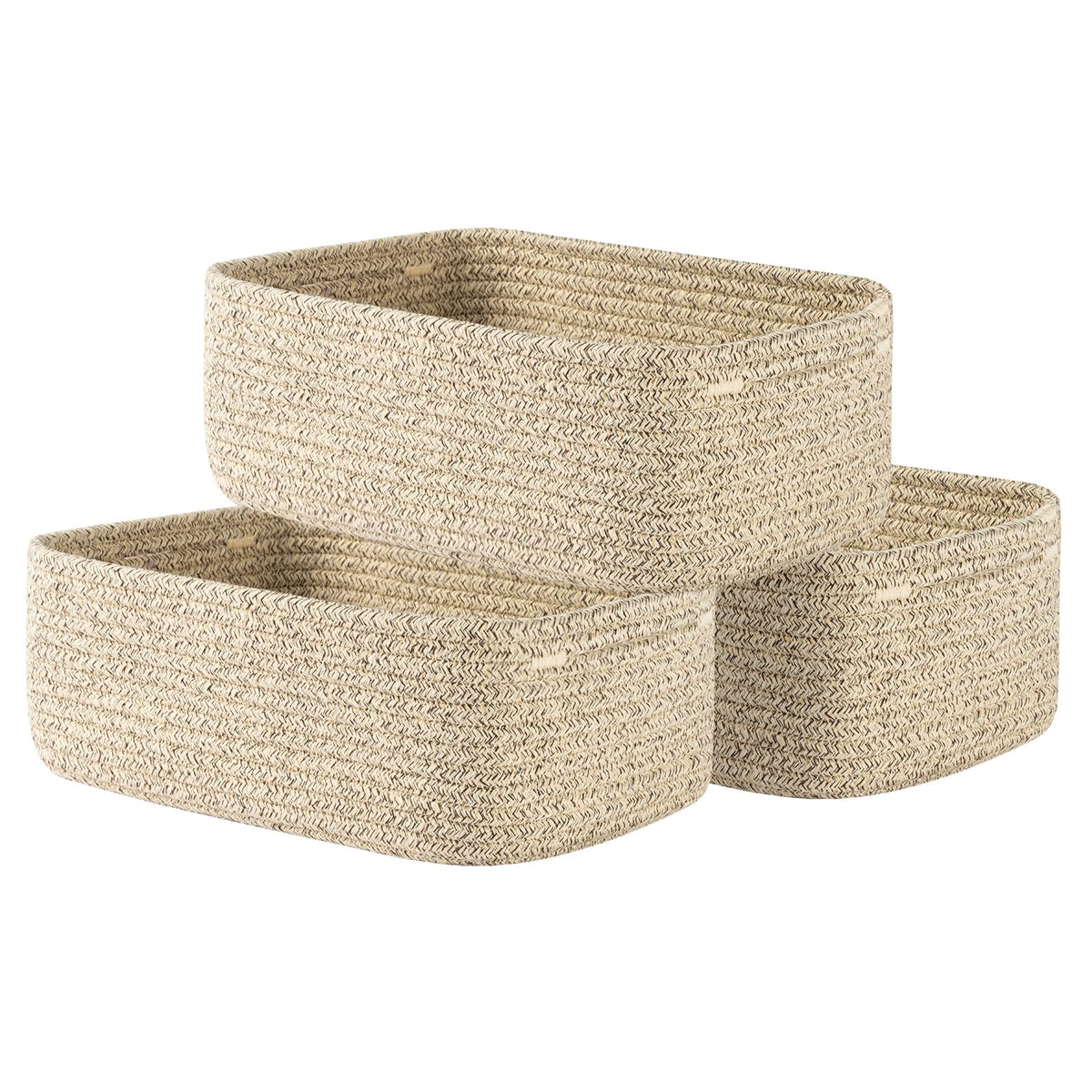 KALLAX Small Woven Storage Basket for Organizing, 12 x 8 x 4.5 inch, 3 Pack