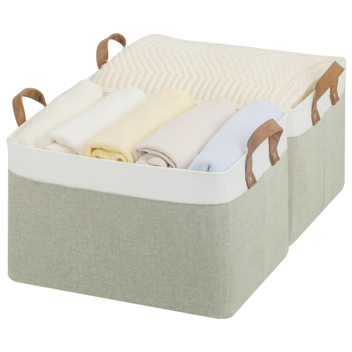 StorageWorks Storage Basket for Shelves, Storage Bins, Natural, 2-Pack