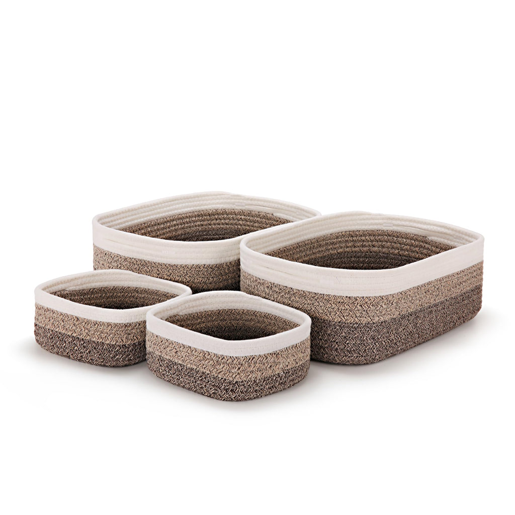 Storage Baskets for Shelves, 4 Pack, 2 Sizes Organizer Bins