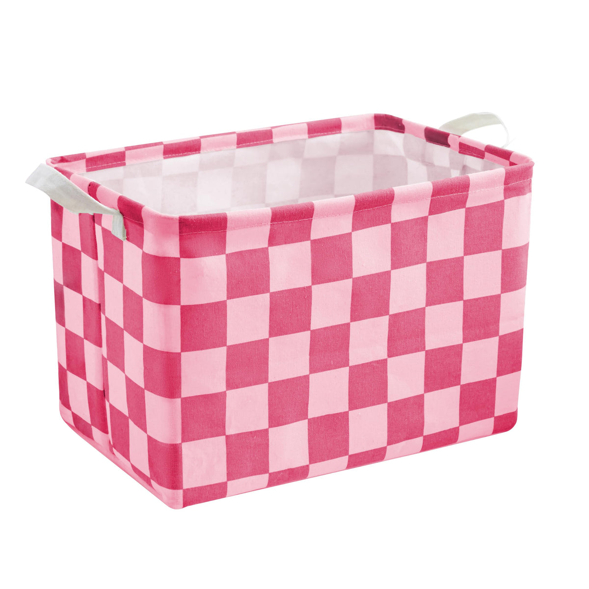 Ohocut Sage Green Checkered Canvas Basket, Rectangular Organizing Decorative Storage Basket for Kids, Dog Toy, Cute Aesthetic Checkered Room Decor for Home, Kitchen, Bedroom, Classroom, Shelves