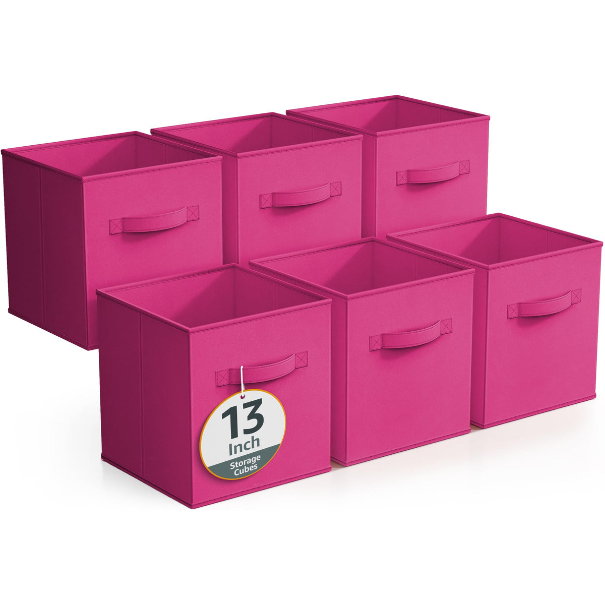 Sorbus Fabric Storage Cubes, 6-Pack Foldable Bins (11 Inch, Dark Green)