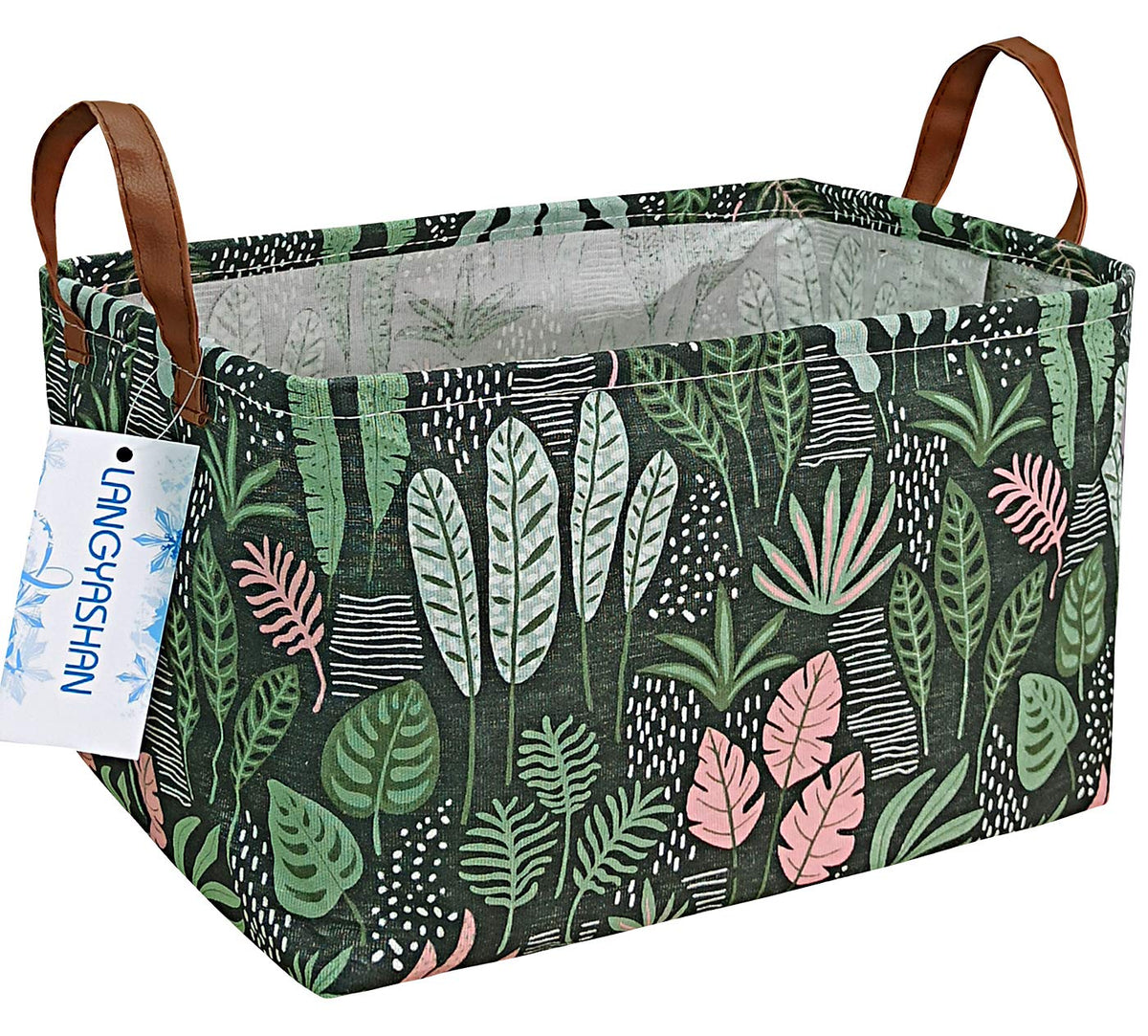 Rectangular Collapsible Grey Point Storage Basket Nursery Organizer