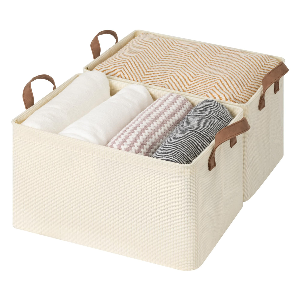 StorageWorks Storage Basket for Shelves, Storage Bins, Natural, 2-Pack