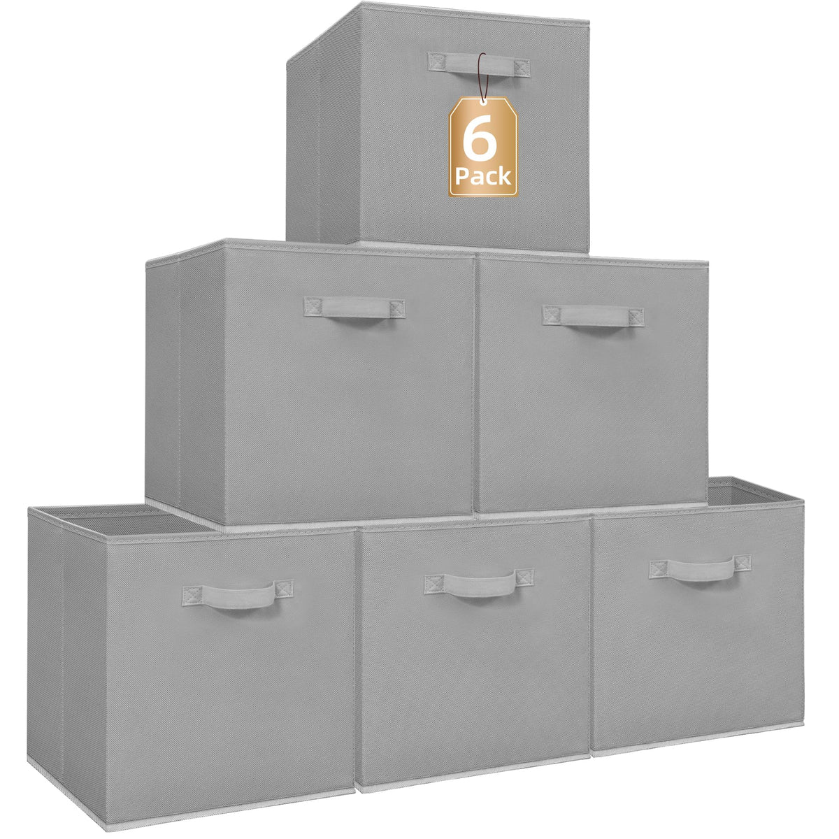 STORAGE MANIAC Storage Cubes, 11 Inch 6 Pack Collapsible Fabric Shelf Bins
