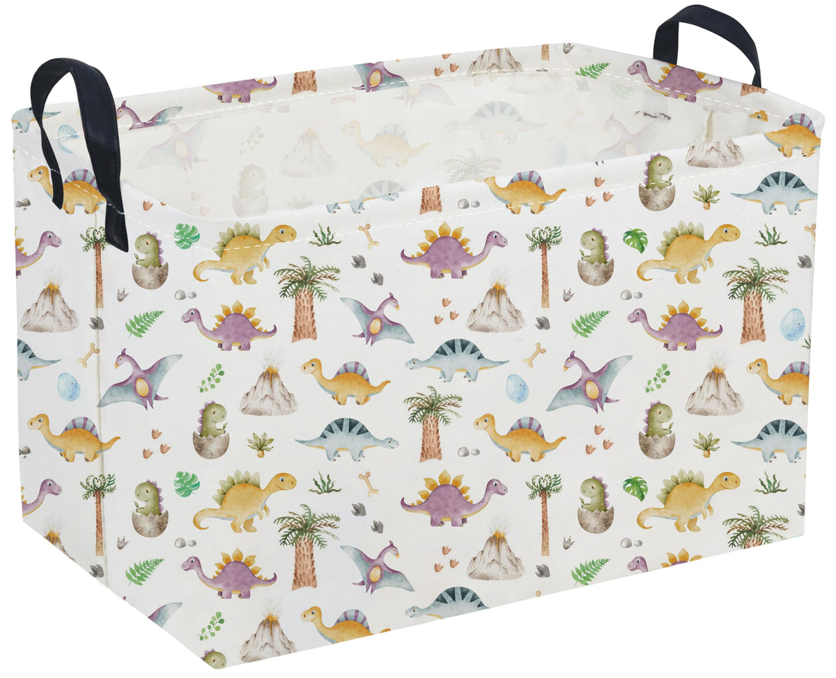 Rectangular Canvas Storage Bins,Waterproof Storage Basket,Collapsible Tree Organizer Bin with Handles for Clothes Storage,Book Bag (Tree)