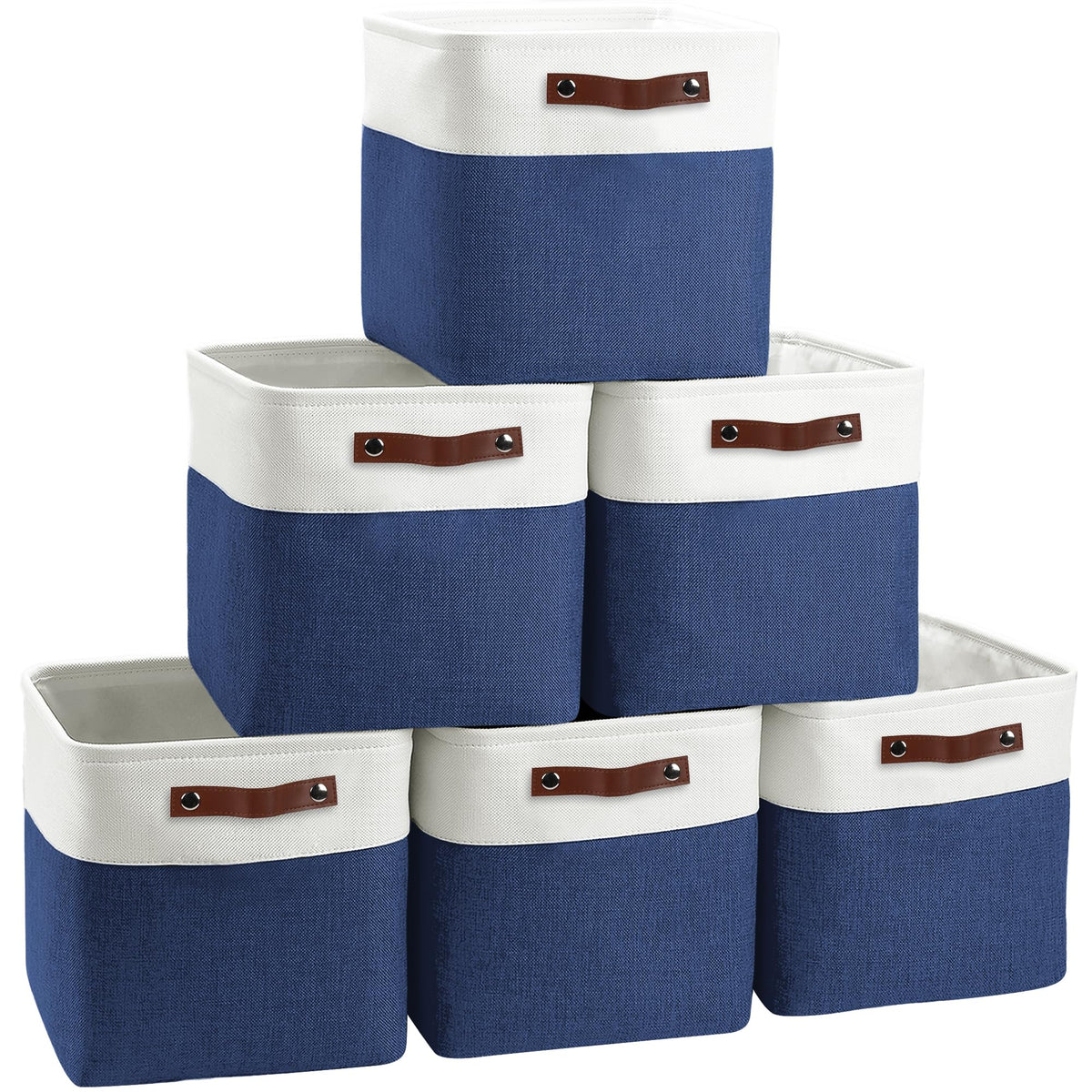 FinishingBo 11 inch Cube Storage Bin 6 Pack, Cube Organizer Bins