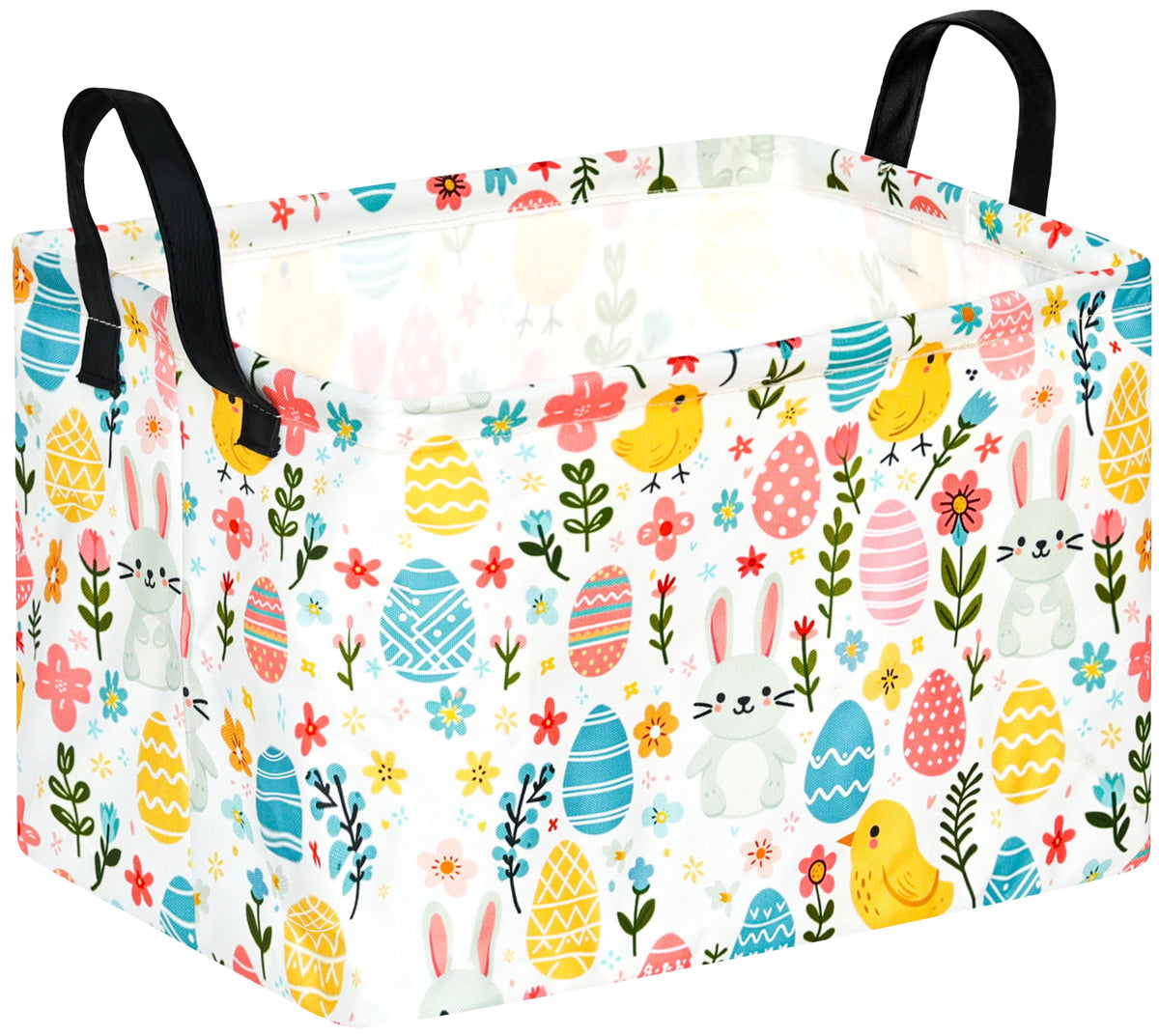 Spring Flower Gift Storage Basket Rectangle Storage Organizer for Nursery Hamper Home Bedroom Laundry Hamper Shelf Baskets.