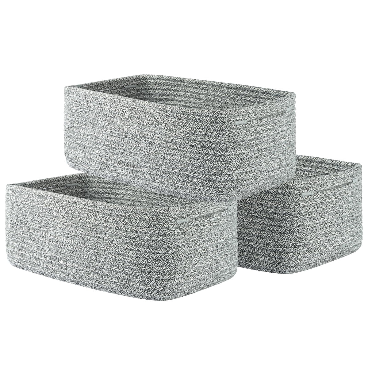 KALLAX Small Woven Storage Basket for Organizing, 12 x 8 x 4.5 inch, 3 Pack