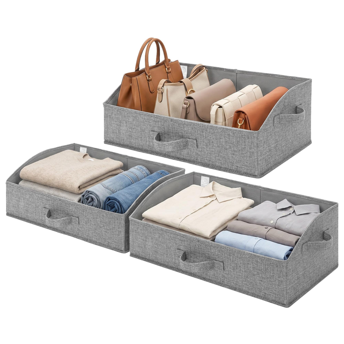 GRANNY SAYS Purse Organizer for Closet, Large, Gray, 3-Pack