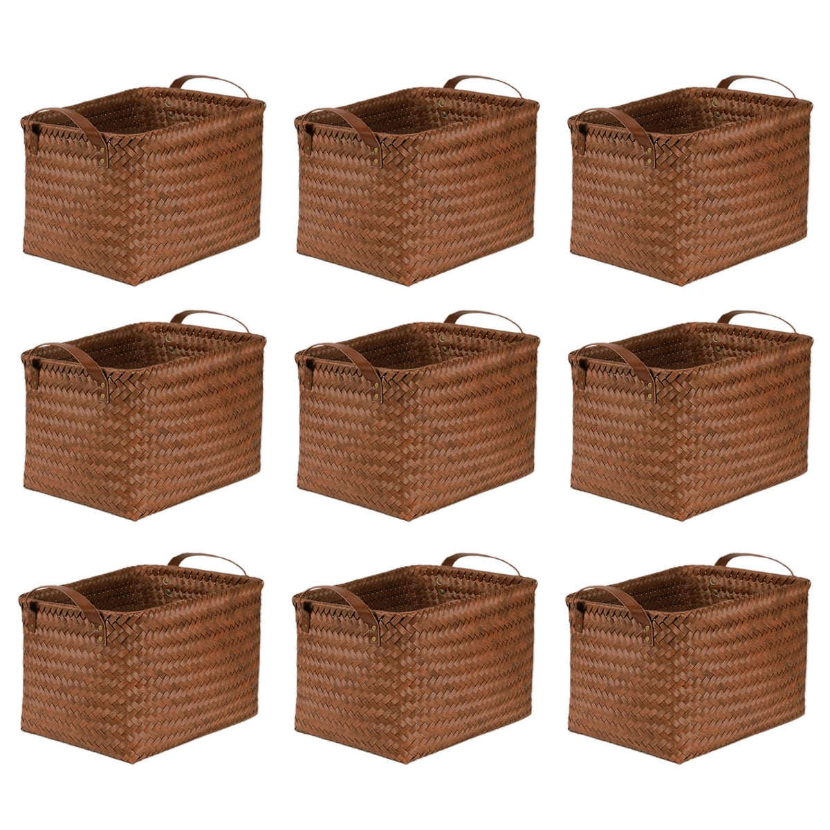 BROWNLILY Handwoven Wicker Storage Baskets, Pack of 4, Brown