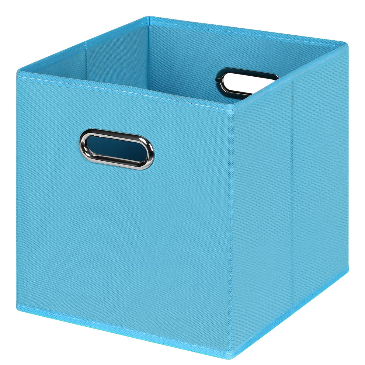 Black Foldable Storage Cubes Bins , Fabric Storage Box Cubes Organizer Baskets with Dual Handles for Home Organizer (Black)