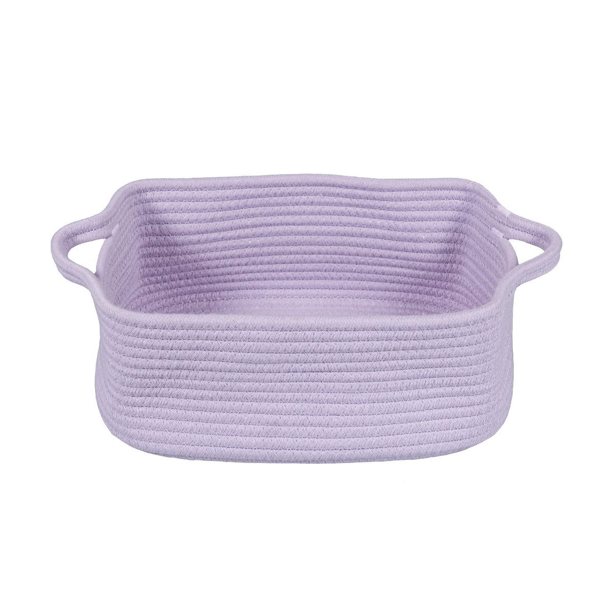 XUANGUO Medium Woven Cotton Rope Storage Basket with Handles, Rust