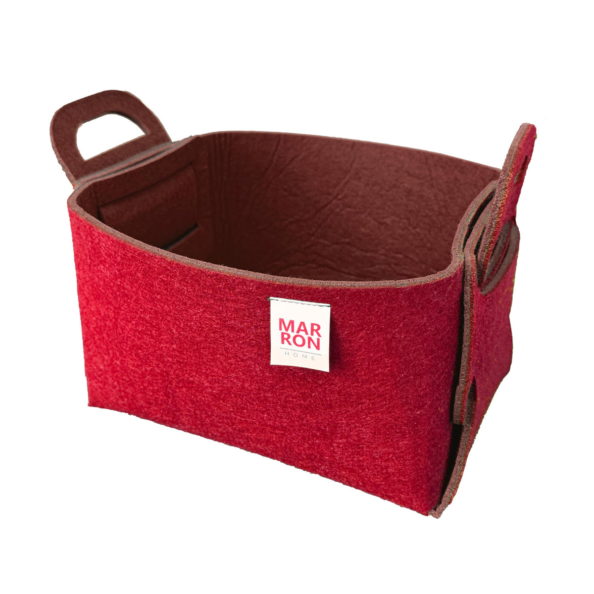 Collapsible Felt Olive Storage Bin Small 7.1"x5.1"x5.1" – Foldable Basket with Handles for Closet, Storage, Laundry Room Organization, Decorative Storage Baskets for Shelves, Nursery