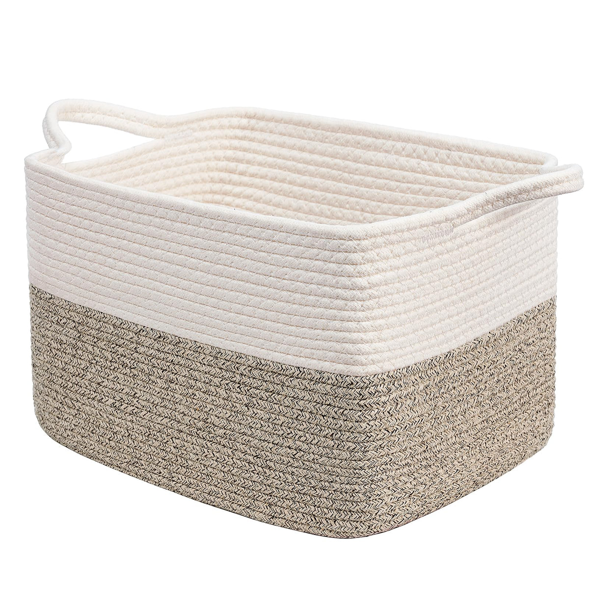 Goodpick Woven Storage Basket for Shelves, 13" x 10" x 9", Black Jute