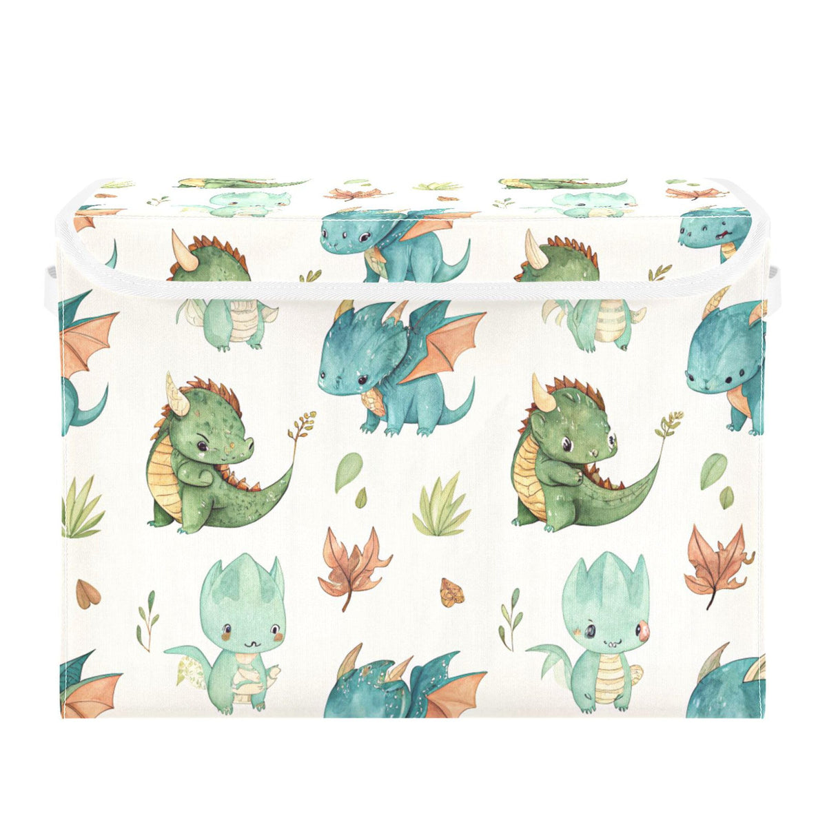Vintage Colorful Herbs and Wild Flowers Floral Storage Bins with Lids and Carrying Handle,Foldable Storage Boxes Organizer Containers Baskets Cube with Cover for Home Bedroom Closet Office