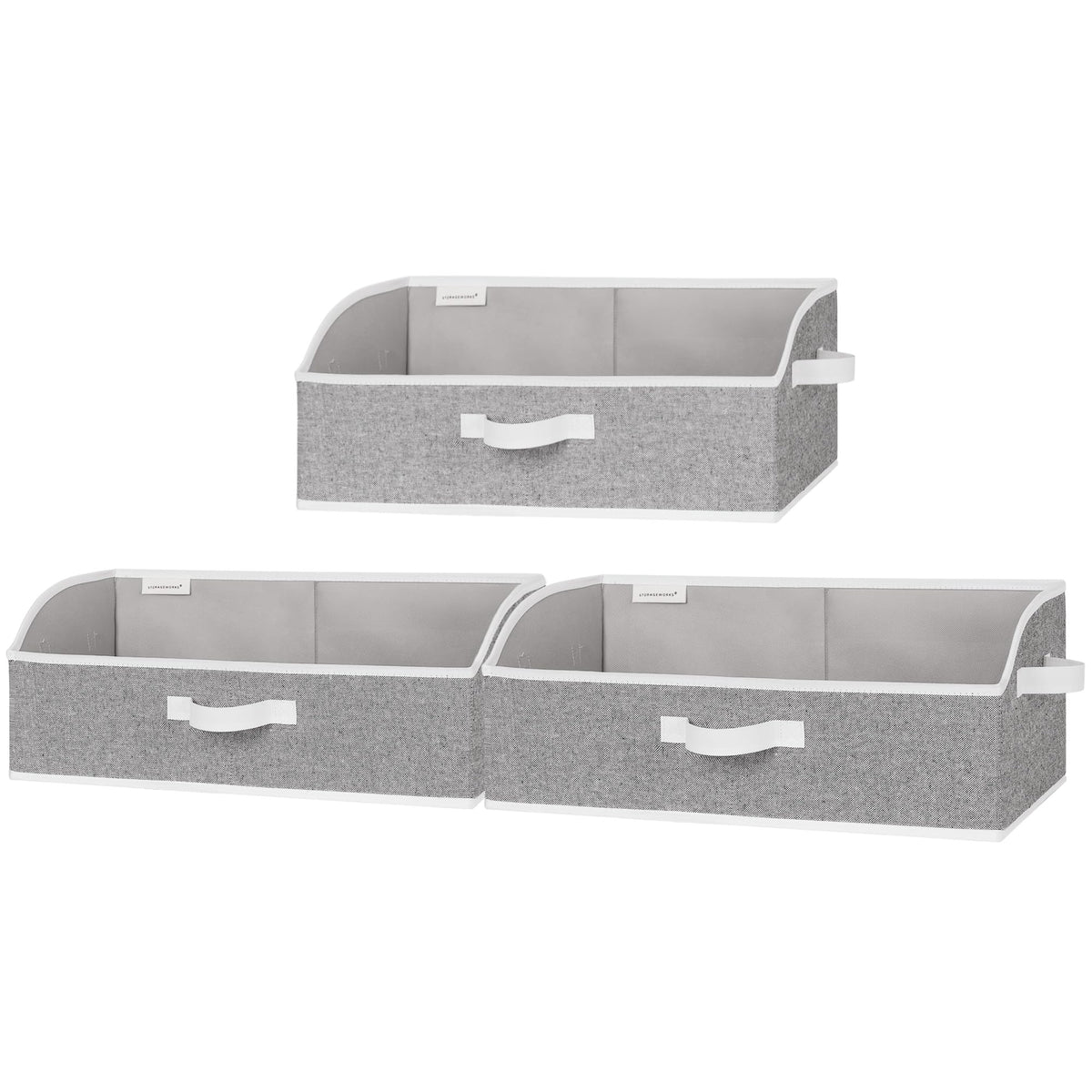 StorageWorks Closet Storage Bins Trapezoid, Beige, Small, 3-Pack